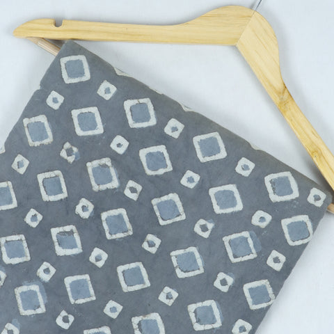 hand block grey cotton print fabric 1st fabric
