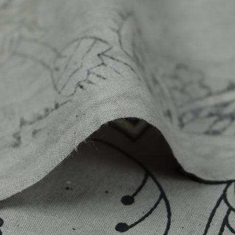 Grey Kashish Print Natural Cotton Fabric 1st Fabric