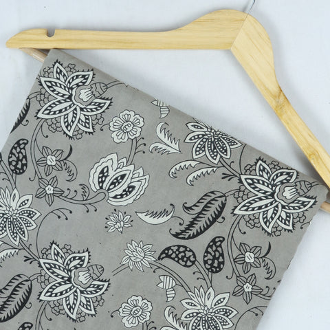 Grey Kashish Print Natural Cotton Fabric 1st Fabric