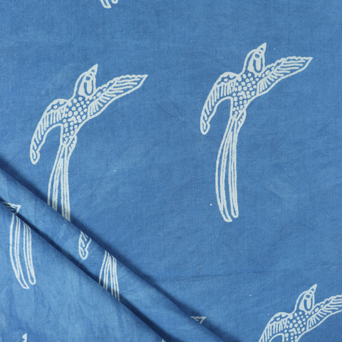 indigo blue cotton  print fabric