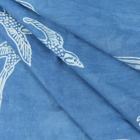 indigo blue cotton  print fabric