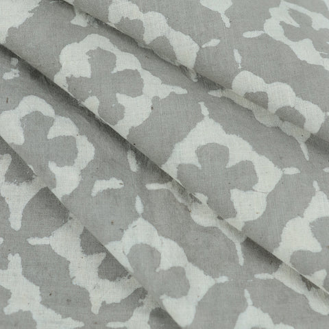 grey hand block cotton print fabric 1st fabric