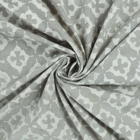 grey hand block cotton print fabric 1st fabric