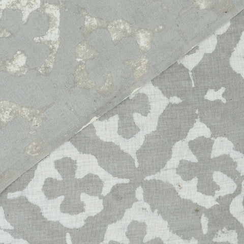 grey hand block cotton print fabric 1st fabric