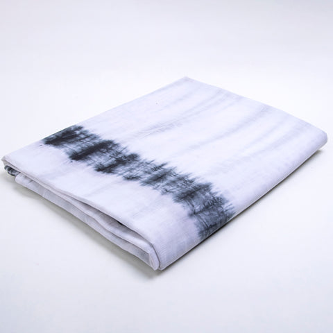 White & Black Tie Dye Cotton Print Fabric - 1stFabric