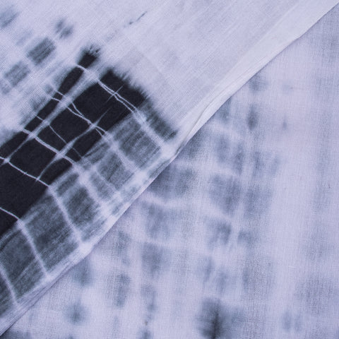 White & Black Tie Dye Cotton Print Fabric - 1stFabric