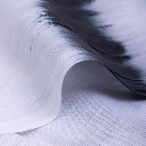 White & Black Tie Dye Cotton Print Fabric - 1stFabric