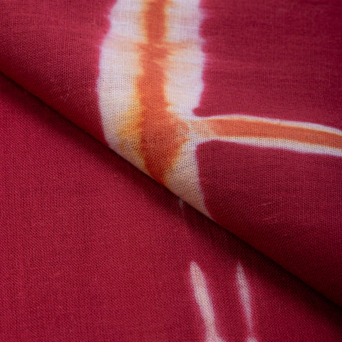 Red Tie Dye Cotton Print Fabric - 1stFabric