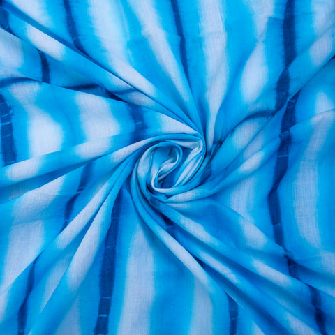 Sky Blue Tie Dye Cotton Print Fabric - 1stFabric