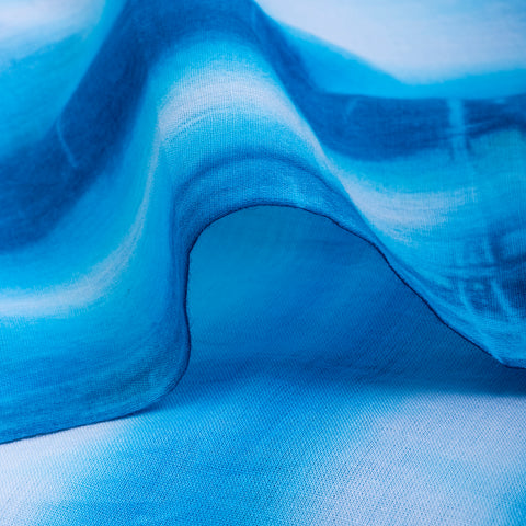 Sky Blue Tie Dye Cotton Print Fabric - 1stFabric