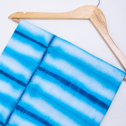 Sky Blue Tie Dye Cotton Print Fabric - 1stFabric