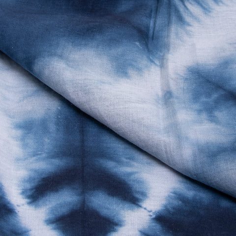 Blue Tie Dye Cotton Print Fabric - 1stFabric