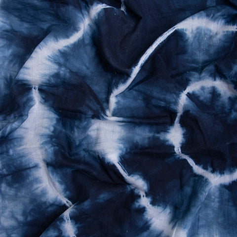 Blue Tie Dye Cotton Print Fabric - 1stFabric