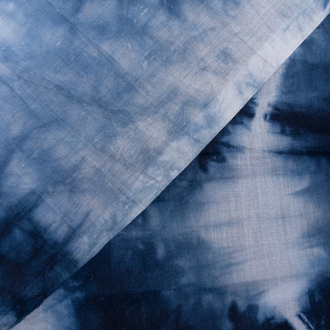 Blue Tie Dye Cotton Print Fabric - 1stFabric