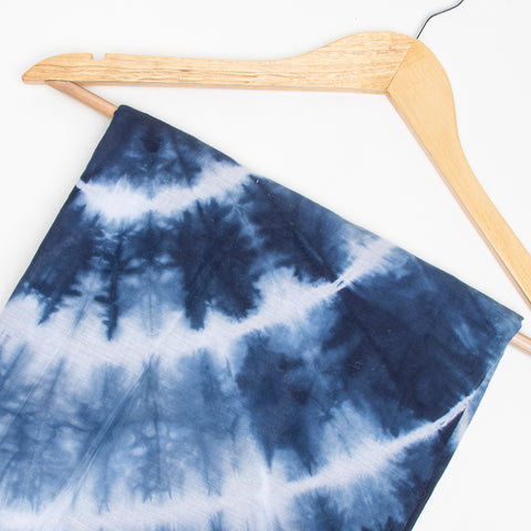 Blue Tie Dye Cotton Print Fabric - 1stFabric