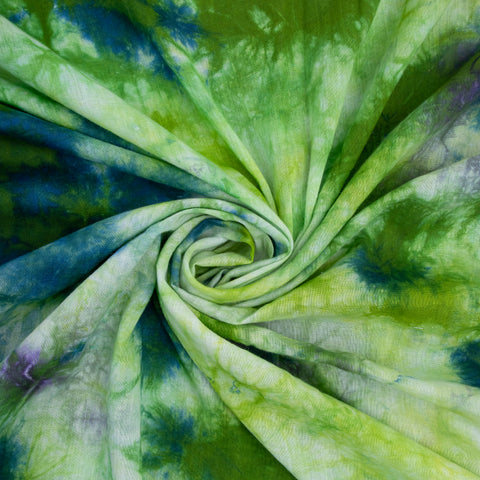 Green Blue Tie Dye Cotton Fabric - 1stFabric