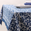 Indigo blue Tablecloth print cotton fabric -1st Fabric