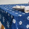 Tablecloth Blue Floral Hand Printed India Fabric - 1st fabric