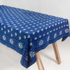 Tablecloth Blue Floral Hand Printed India Fabric - 1st fabric