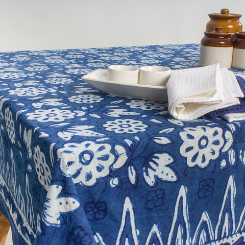  Floral Block Print Floral Indian Hand Block Printed blue print fabric