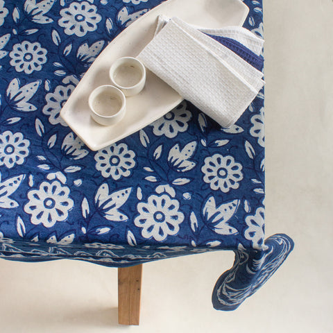  Floral Block Print Floral Indian Hand Block Printed blue print fabric3