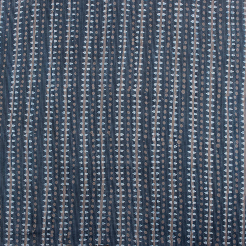 1 Yard Indigo Blue Womens Dress Hand Block Kantha Doriya Fabric